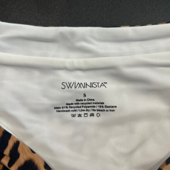 NWT Swiminista Leopard Print Bikini Bottoms – Size Small, High Waist - Picture 3 of 4